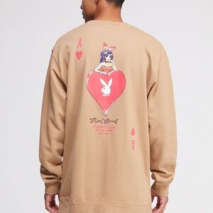 Authentic Playboy Club Tokyo Japan Graphic Sweatshirt – Tan, Large – Retro